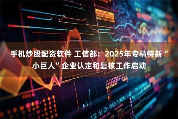 手机炒股配资软件 工信部：2025年专精特新“小巨人”企业认定和复核工作启动