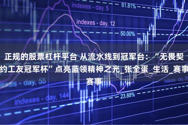正规的股票杠杆平台 从流水线到冠军台：“无畏契约工友冠军杯”点亮蓝领精神之光_张全蛋_生活_赛事