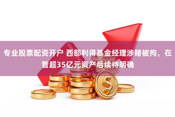专业股票配资开户 西部利得基金经理涉赌被拘，在管超35亿元资产后续待明确